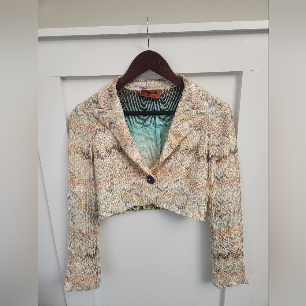 Missoni vintage pastel crop blazer